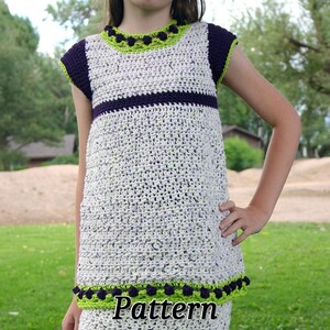 Girls top PDF crochet PATTERN size 2 4 6 8 10 12 14 16 childrens shirt tulips clothing feminine spring fashion cap sleeves flowers child
