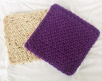 Crocheted dishcloth PDF PATTERN easy cotton traditional square kitchen cleaning home decor functional washing fast