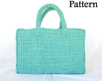 Book tote PDF crochet PATTERN bag handles star stitch carrying case pouch rectangle cover customizeable small pretty library purse