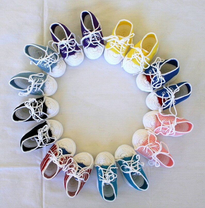 Baby Sneakers PDF Crochet PATTERN 0-3 Month Infant Tennis Shoes Soft ...