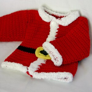 Baby Santa suit PDF crochet PATTERN 3-6 month size newborn boy infant Christmas costume photography prop winter december festive holiday image 2