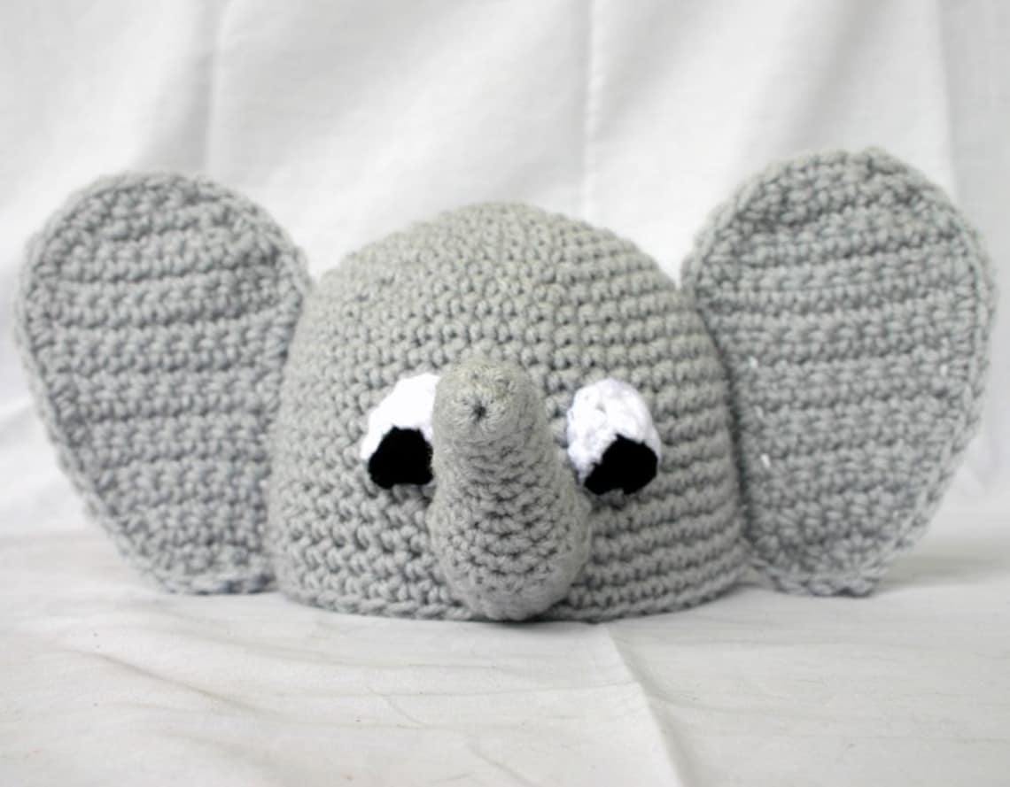 Baby Elephant Hat PDF Crochet PATTERN 06 Months Beanie Infant Etsy