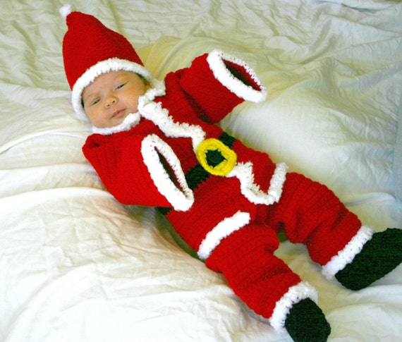Baby Santa Suit 3 to 6 Month Crocheted Infant Boy Christmas Costume Holiday Hat Boots Jacket Pants Layette December Photography Prop Etsy Canada