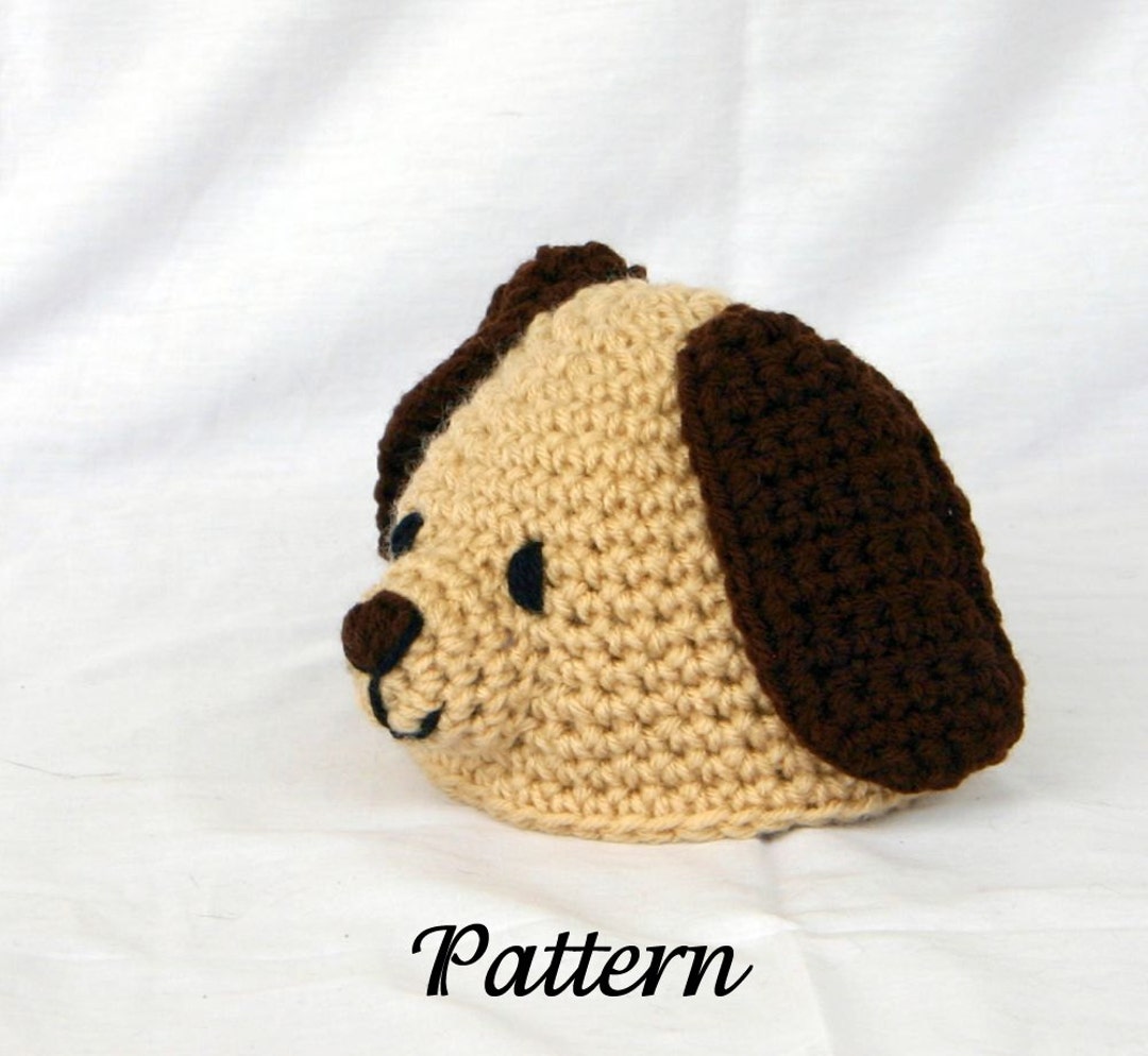Baby Puppy Hat PDF Crochet PATTERN 0-6 Month Sizes Beanie Newborn ...