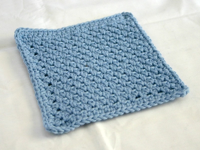 Crocheted dishcloth PDF PATTERN easy cotton traditional square Etsy