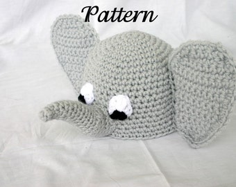 Baby Elefant Mütze PDF Häkelanleitung 0-6 Monate Baby Mütze Säugling Tier Kopfbedeckung Kostüm Accessoire Fotografie Requisite