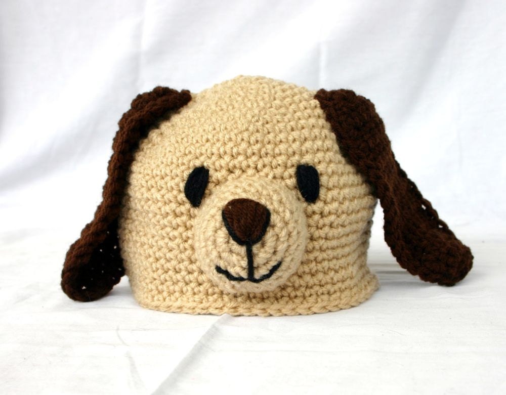 Crochet puppy dog hat 612 month size baby beanie toddler Etsy