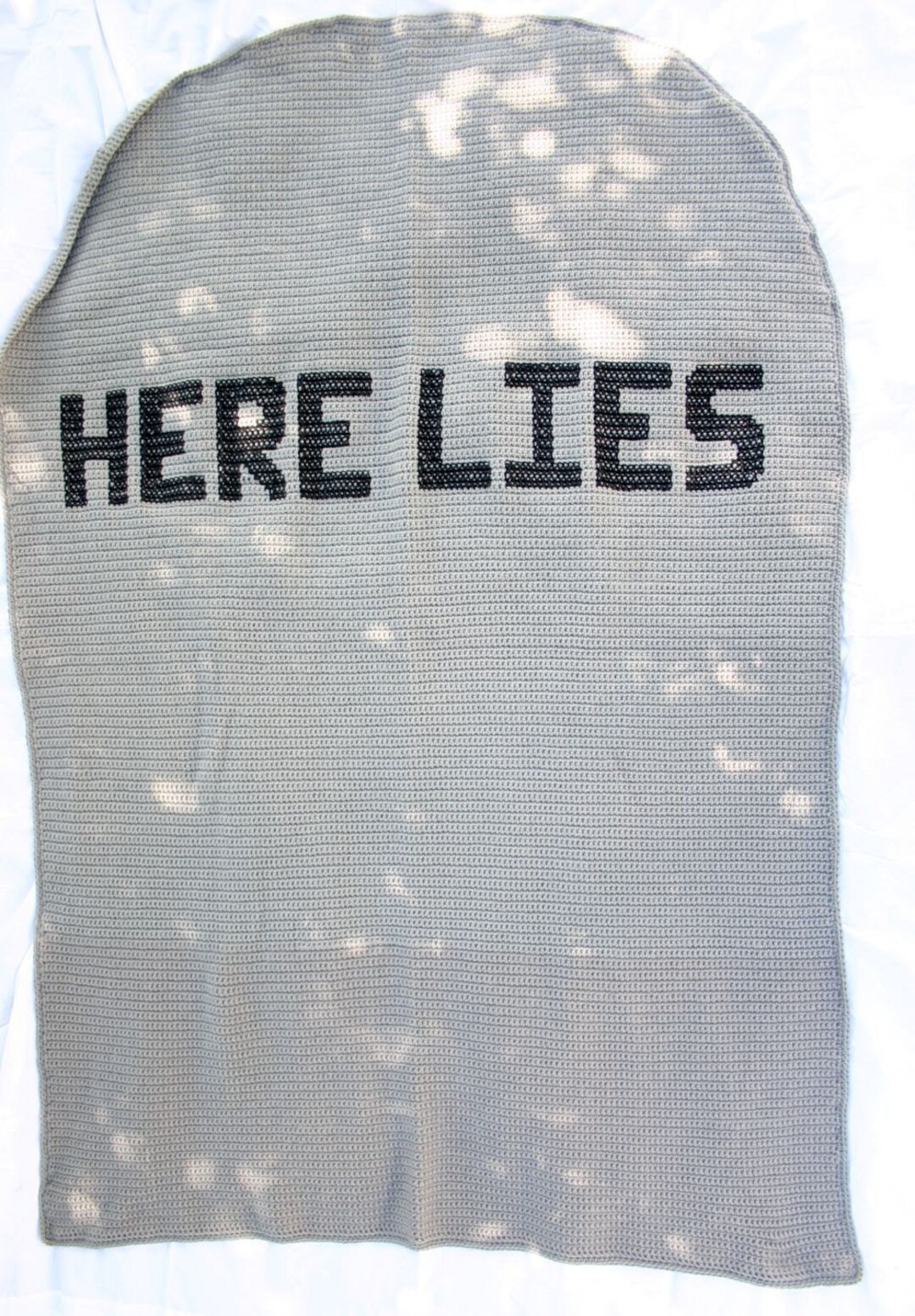 Crochet Gravestone Afghan Tombstone Throw Blanket Grey Gray Etsy