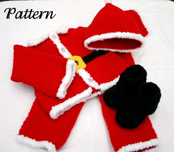 Baby Santa Suit PDF Crochet PATTERN 6 9 Month Size Boy Infant