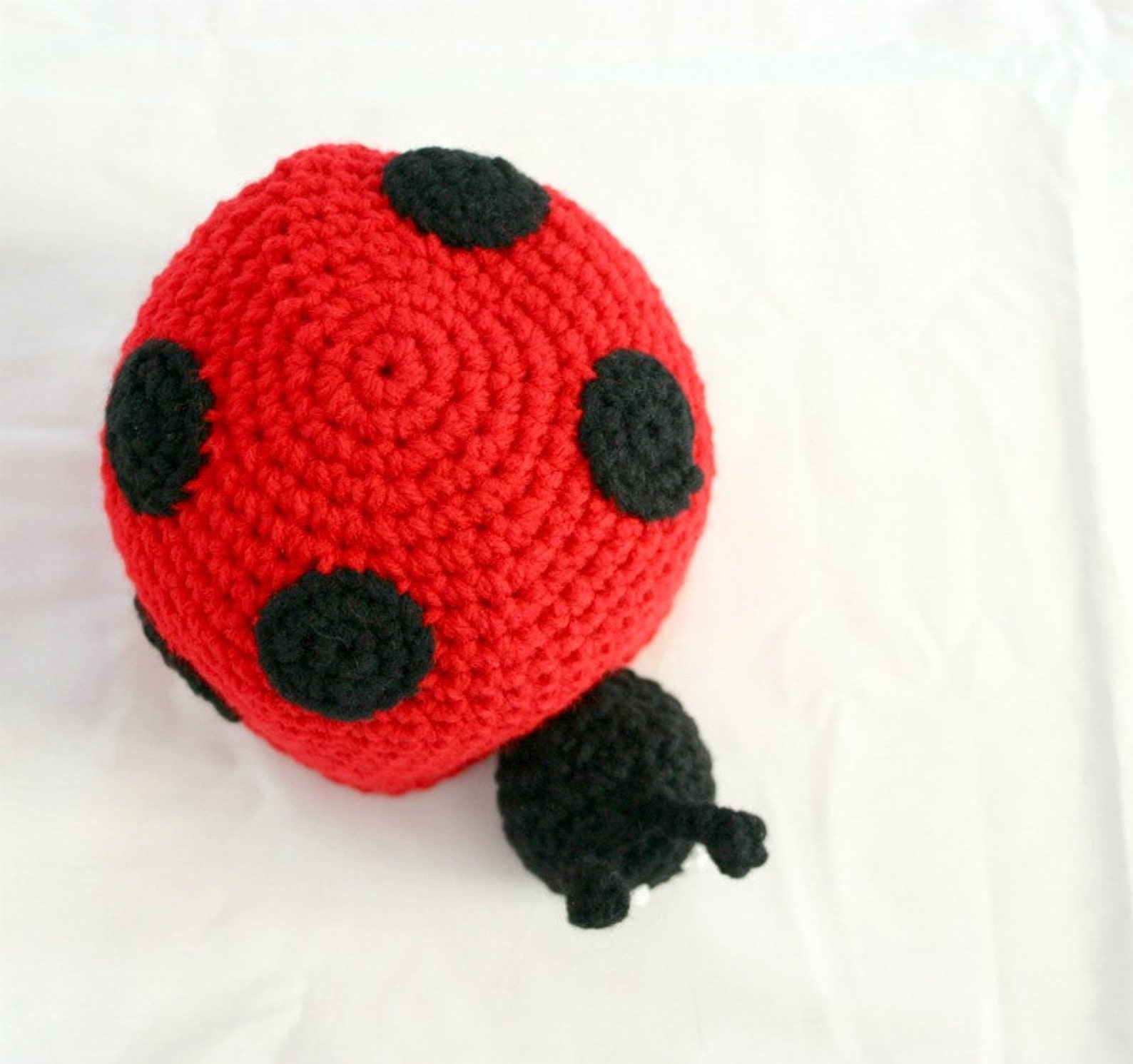 Baby Ladybug Hat 612 Month Crochet Beanie Red Black Flying Etsy