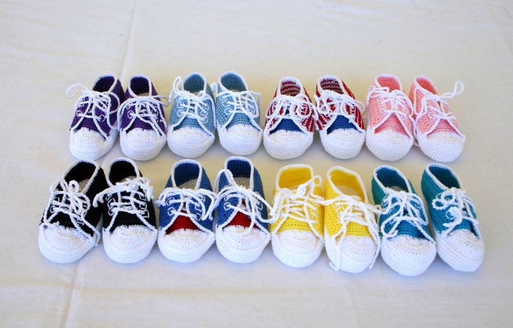 Baby Sneakers PDF Crochet PATTERN 0-3 Month Infant Tennis Shoes Soft ...
