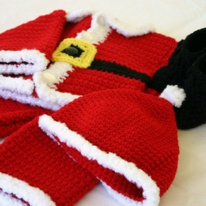 Infant Santa suit PDF crochet PATTERN 0-3 month size newborn boy baby Christmas costume photography prop winter december festive holiday image 5