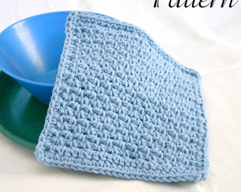 Crocheted dishcloth PDF PATTERN easy cotton traditional square kitchen cleaning home decor functional washing fast