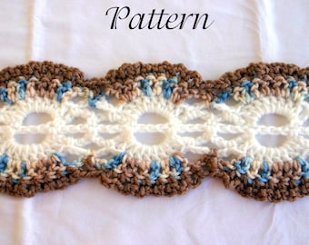 Écharpe au crochet PDF PATTERN neckwarmer loopy lacy wavy hiver mode fait main cravate lavable