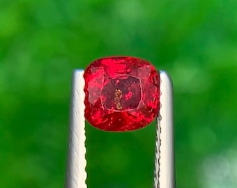 0.85 Carat Red Spinel Gemstone Cushion Cut from Burma