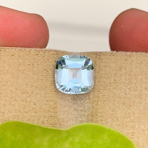 1.75 Carat Natural Blue Aquamarine loose Gemstone, Square Cushion Cut Aquamarine For Jewellery