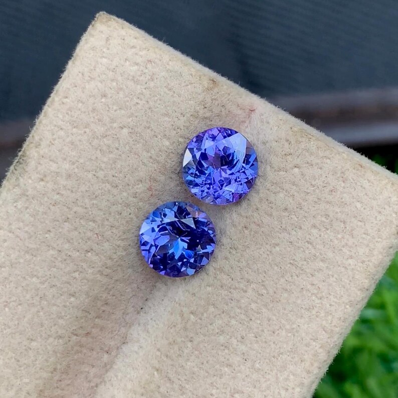 6.5 MM Royal Blue Tanzanite pair