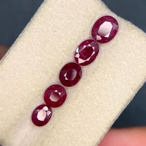5.50 Ct Mozambique Ruby Lot Natural Corundum Red to Pinkish Red Cut Loose Gemstone