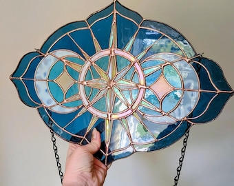 Celestial Stained Glass Panel