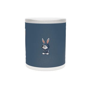 Bunny Hoodie Metallic Mug - Fun Gift for Kids, Humor Mug, Cute Cartoon Mug, Unique Coffee Cup, Birthday Present