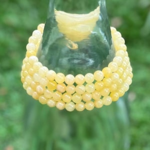 Natural 6mm Honey Calcite Bracelet, Genuine Honey Calcite Bracelet, Yellow Calcite Bracelet, Crystal Bracelet, Gift for her