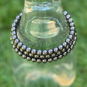 Natural 6mm Hematite Bracelet, Genuine Hematite Bracelet, Hematite Bracelet, Healing Bracelet, Gift for Him, Father&#39;s Day Gift