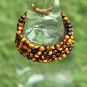 Natural 6mm Tigers Eye Bracelet, Genuine Tigers Eye Bracelet, Tigers Eye Bracelet, Crystal Bracelet, Gift for Him, Father&#39;s Day Gift