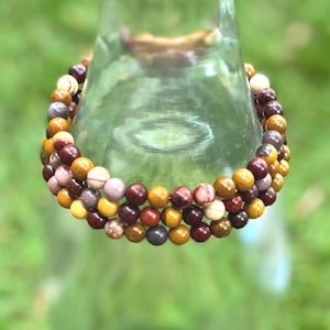 Natuurlijke 6 mm mookaietarmband, echte mookaietarmband, mookaietarmband, kristallen armband, cadeau voor haar, cadeau voor hem, cadeau voor vriend