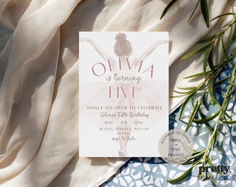 Ballerina Birthday Invitation Editable Ballet Invite Girl Dance Party Tutu Birthday Template Pink Ballet Birthday Printable Canva Digital