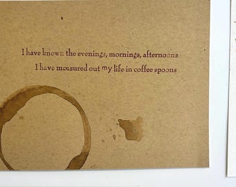 TS Eliot Coffee Quote | 5x7 Letterpress Print