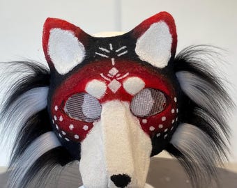 Red dog therian mask