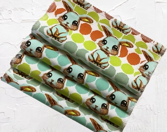 Set of 4 eco-friendly cloth napkins // 8.5" x 8.5" // if bunnies were aliens // 100 percent cotton // reusable napkin // modern fabric