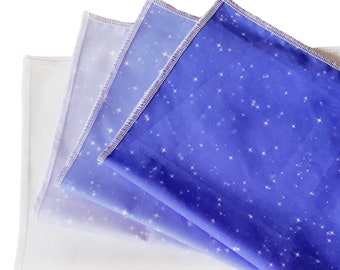 Set of 4 large cloth napkins // 16.5" x 16.5" // stardust - blue // 100 percent cotton // reusable napkin // modern fabric