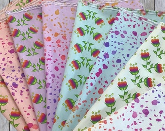 Set of 8 large cloth napkins // 16.5" x 16.5" // sparkle bloom // 100 percent cotton // reusable napkin // modern fabric