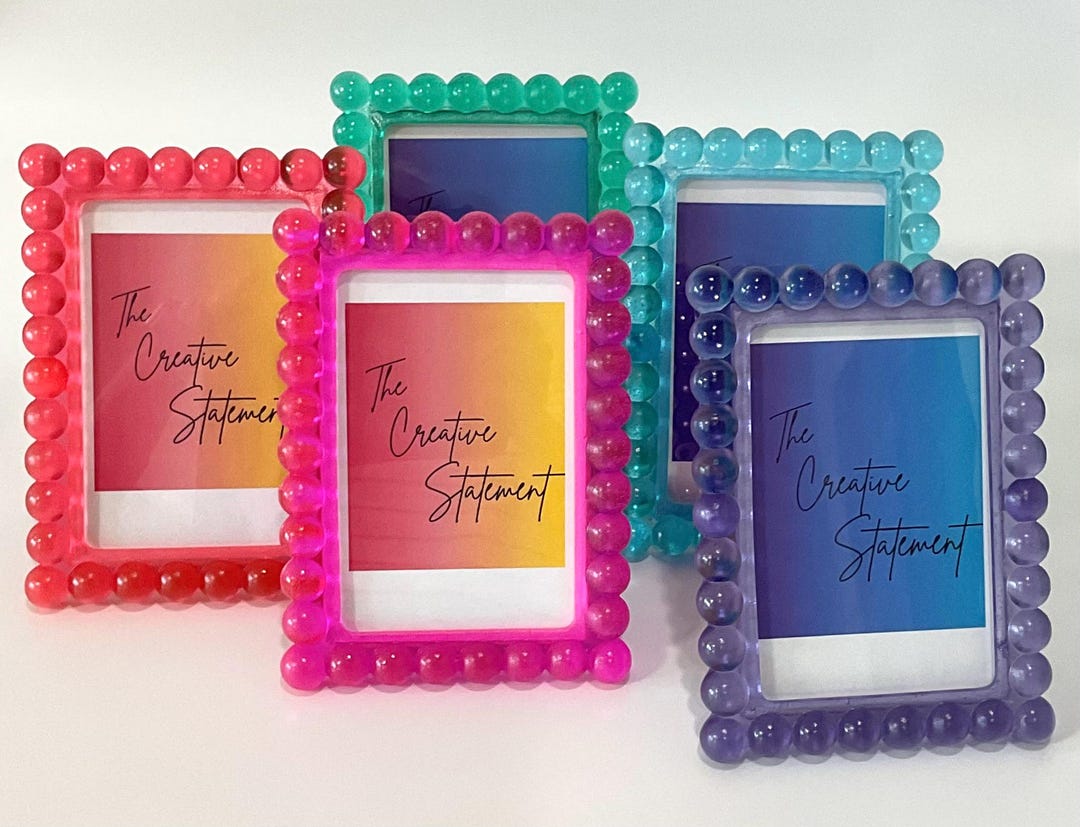 Personalized color 4x6 Photo Frame, beaded bobbin frame, gallery wall