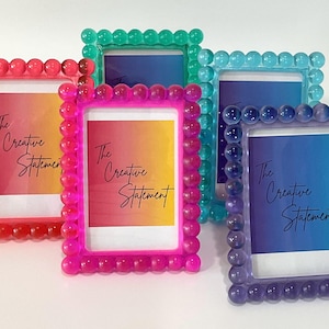 Beaded bobbin style picture frame, modern home decor, colorful home accent, 4&quot; x 6&quot; frame, custom color photo frame, affordable preppy gift
