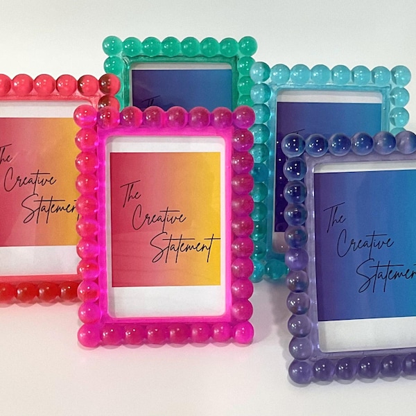 Personalized color 4x6 Photo Frame, beaded bobbin frame, gallery wall