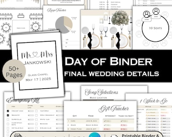 Wedding Day of Binder: 50+ Page Final Details Organizer (Digital and Printable)
