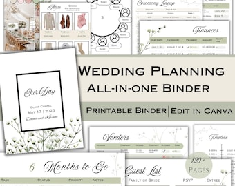 Printable Wedding Planner Template: Spreadsheet tools, Seating Chart, and more (Digital Download)