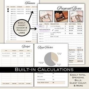 Printable Wedding Planner Template: Spreadsheet tools, Seating Chart, and more (Digital Download) image 6