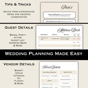 Printable Wedding Planner Template: Spreadsheet tools, Seating Chart, and more (Digital Download) image 7