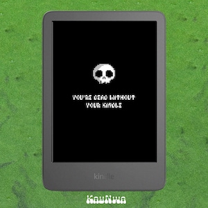 Gothic Skull Kindle Lock Screen | "Dead Without Reading" Wallpaper (EPUB)