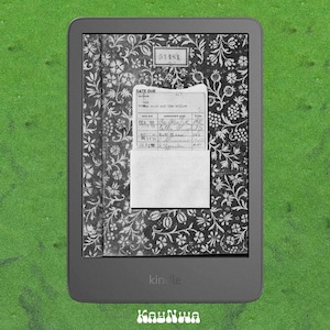 Tarjeta de biblioteca vintage para pantalla de bloqueo de Kindle / Fondo de pantalla floral oscuro para lector electrónico (EPUB)