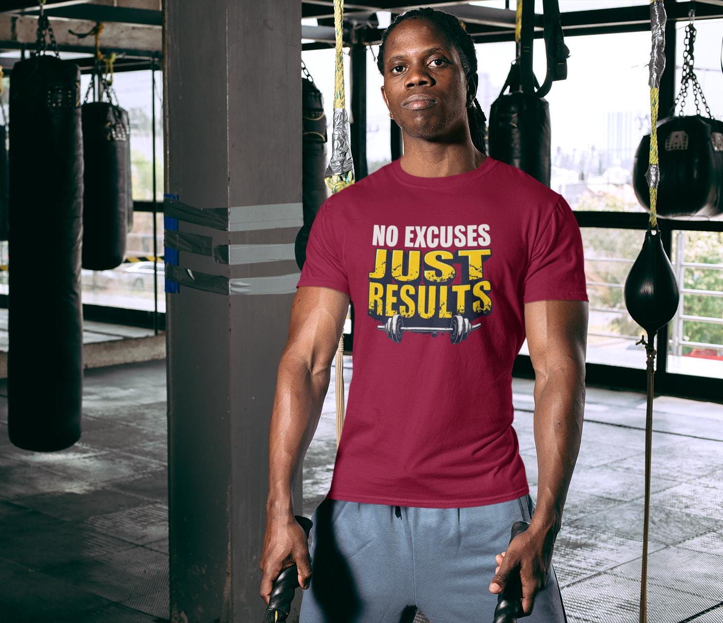 Camiseta motivacional para el gimnasio: Sin excusas, solo