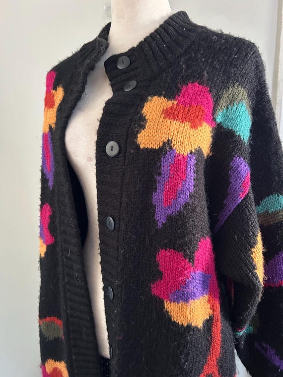 1980’s Fitting Image Maxi Button Up Sweater Coat - image 4