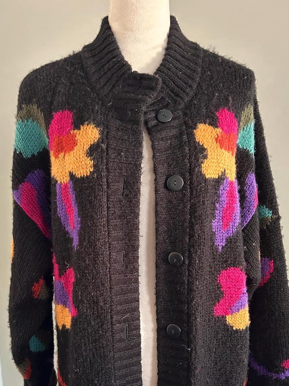1980’s Fitting Image Maxi Button Up Sweater Coat - image 1
