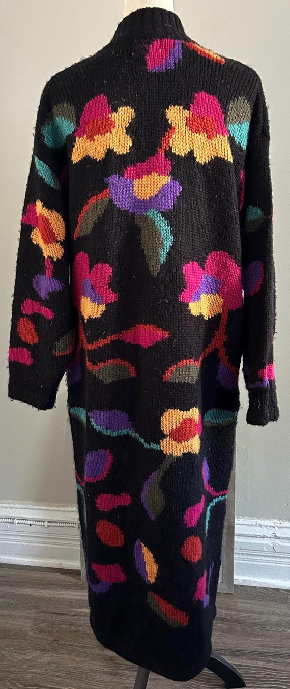 1980’s Fitting Image Maxi Button Up Sweater Coat - image 3