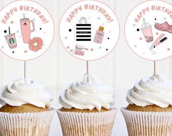 VSCO Birthday Cupcake Toppers: Teen Girl Party Decor (Printable)