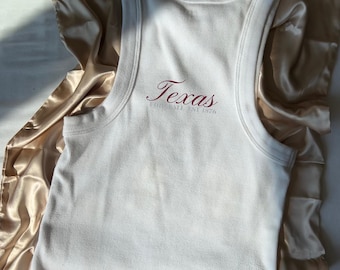 Texas A&M Football Print - Women's Micro Rib Tank Top