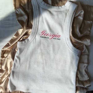 University of Georgia Football Print - Women&#39;s Micro Rib Tank Top
